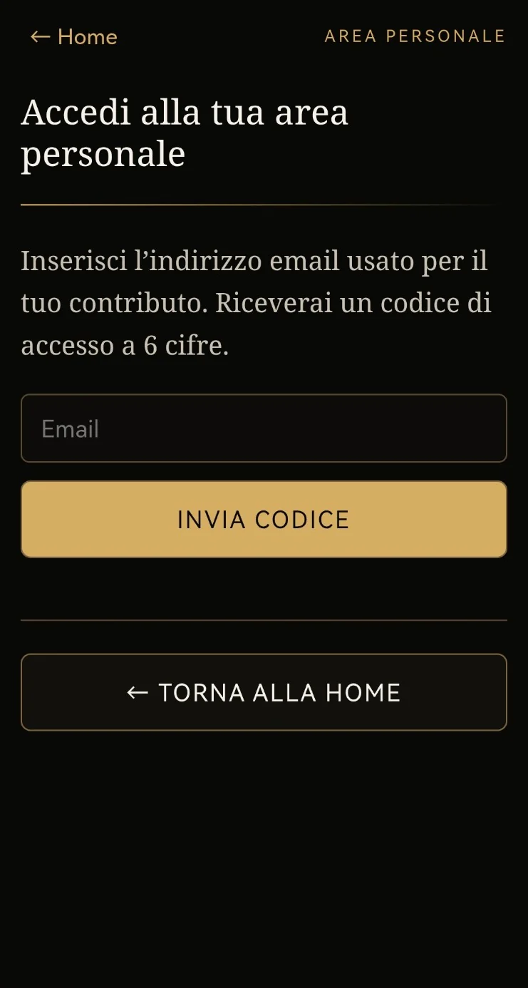 Area personale nell'app APPiccole Dosi